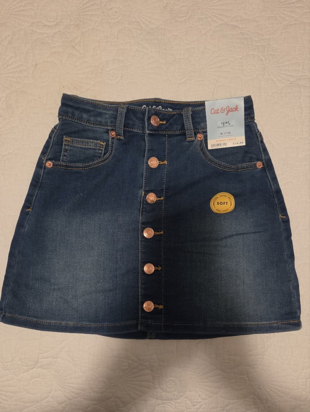 Cat & Jack Dark Blue Button-Front Denim Skirt
